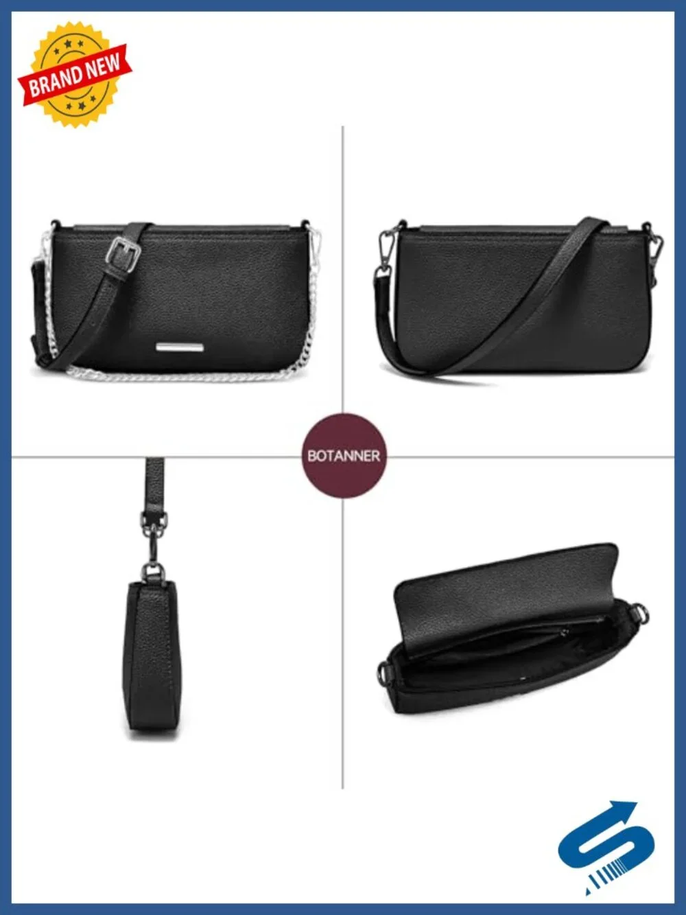 Small Vegan Leather Crossbody Bag with Adjustable Strap for Women